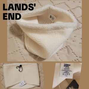Lands' End Cream Sherpa Neck Warmer
